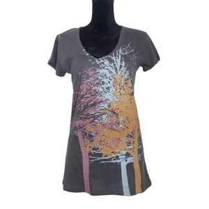 L.O.L. Vintage Gray Forest Trees Graphic Shirt